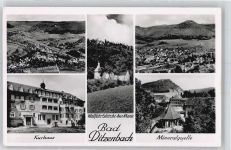73312 W7342 Bad Ditzenbach - Gesamtansicht, Kurhaus, Wallfahrtskirche Ave Maria, Mineralquelle