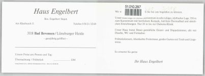 29549 W3118 Bad Bevensen - Haus Engelbert, Klappkarte