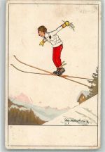 Skispringen P.Z. R 31321 Wintersport Gebrauchsspuren