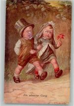 Kinder Freundschaft Brautpaar Fialkowska, W. 1927 Gebrauchsspuren