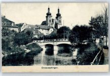 78166 W7710 Donaueschingen - Blick zur Kirche, Brücke