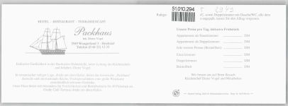 26434 W2949 Wangerland - Hotel Restaurant Cafe Packhaus, Klappkarte
