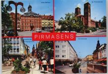 W6780 Pirmasens St.Pirminkirche Altes Rathaus Schloßstraße LKW Kirche Foto AK
