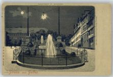 99867 O5800 Gotha , Thür Lithographie / Mondschein Wasserkünste