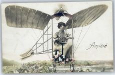 Glückwunsch Flugzeug Fotomontage AK