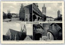 14913 O1700 Jüterbog - Markt,Kirche, Neumarktor, Dammtor-Türme