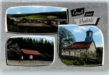 34593 W3589 Nausis b Homberg, Bez Kassel - Gesamtansicht, Kirche