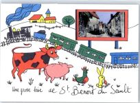 36170 Saint-Benoit-du-Sault - Leporello, Eisenbahn, Kuh, Schwein, Hahn, Hase