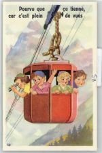 Frankreich, AK zum Aufklappen Bergbahn