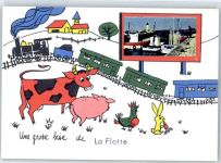 17630 La Flotte - Leporello, Eisenbahn, Kuh, Schwein, Hahn, Hase, Hafen