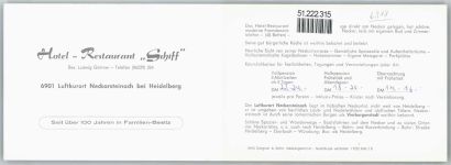 69239 W6918 Neckarsteinach - Klapp-Karte Hotel Schiff