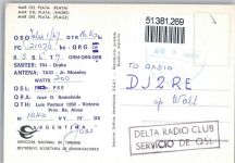 Buenos Aires 1967 - Strand Amateurfunk QSL-Karte AKU2