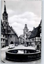 34497 W3540 Korbach - Stechbahn Rathaus Brunnen Kirche St. Kilian