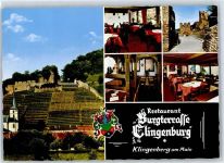 63911 W8763 Klingenberg a. Main - Kirche Gasthaus burgterrasse Clingenburg