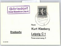 O7961 Görlsdorf , NL über Seelow auf Briefdrucksache Landpost KEINE AK