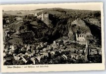 55743 W6580 Idar-Oberstein Foto AK Felsenkirche Schloss Oberstein