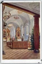 97653 W8743 Kreuzberg a d Rhön Künstlerkarte Inneres der Wallfahrtskirche K. Lindgreen