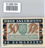 Bad Salzbrunn Szczawno-Zdroj Notgeldschein Notgeld 50 Pfennig Ober Salzbrunn