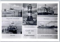 28790 W2822 Fährplate , Unterweser - Leuchtturm Fährschiff