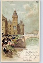 69000 Lyon 1903 Lithographie / Künstlerkarte Justizgebäude