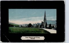 Aboyne Lithographie Free church and green