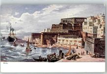 Valetta Künstlerkarte Hafen