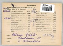 27612 W2854 Lanhausen - Landpoststempel Bestellkarte Cirkulin-Fabrik Hermann Lampert