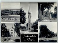 08223 O9704 Falkenstein , Vogtl - Schlossfelsen Lochfelsen Schloss Evangelische Kirche