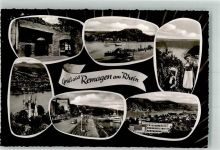 53424 W5480 Remagen Foto AK Kirche Apollinaris Tracht Wein Dampfschiff