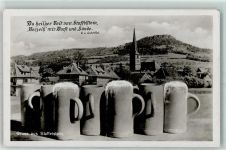 96231 W8623 Staffelstein , Oberfr - Bierkrüge Stadt Bahnpost