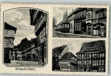 37574 W3352 Einbeck Foto AK Rathaus Ratswaage Marktplatz Tidexer Straße