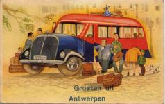 Antwerpen - Antwerpen (Belgien) Leporello Omnibus I-II (Ecken abgestossen, Stauchung)