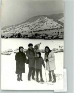 82362 W8120 Weilheim i. OB Gebrauchsspuren Ort handschriftlich Winter Familienfoto