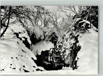 06493 O4306 Harzgerode Winter Eisenbahn Harzbahnen Felsschlucht bei Drahtzug