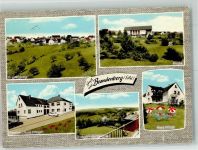 52393 W5165 Brandenberg , Kr Düren Foto AK Pension Haus Frings mit Kirche