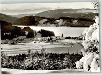 79859 W7826 Schluchsee Winter Panorama des Ortes mit Pfarrkirche St. Nikolaus und Alpenblick