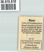 56321 W5401 Rhens Vignette Wappenmarke Kaffee Hag Nr. 30