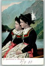 83471 W8240 St. Bartholomä 1903 Gebrauchsspuren Frauen Tracht