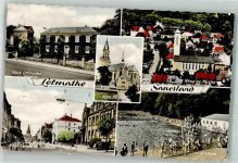 58636 W5860 Letmathe Foto AK Kath. Kirche Schwimmbad Ev. Kirche Rathaus Hagener Straße