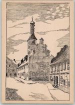 94333 W8442 Geiselhöring Künstlerkarte Historisches Rathaus von 1525