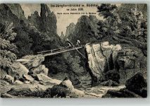 O4308 Thale Jungfernbrücke Bodetal 1838 sign. Richter Dr. Trenkler & Co. Künstlerkarte