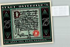 46045 W4200 Osterfeld 1921 Notgeldschein Gutschein über 25 Pfennig Sage von Burg Vondern