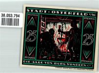 46045 W4200 Osterfeld 1921 Notgeldschein Gutschein über 25 Pfennig Sage von Burg Vondern