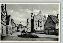 90530 W8508 Wendelstein , Mittelfr 1954 Foto AK Denkmal Schöner Brunnen Rathaus Marktplatz