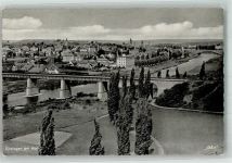 97318 W8710 Kitzingen Foto AK Panorama des Ortes mit Mainbrücke Notopfermarke