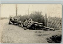 Steenwerck 15 cm Langrohr Geschütz 1918 Waffe Foto AK