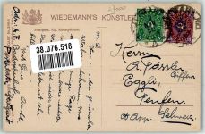 W7000 Stuttgart Nr. 2696B Königliches Kunstgebäude Wiro 1922 Künstlerkarte