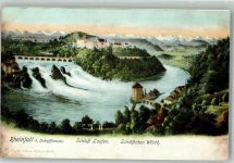 Schaffhausen Sciaffusa Rheinfall Schloss Laufen Schlösschen Wörth Künzli Tobler No. 1101 Pinkes u. Homann Drahtbürsten Fabrik Werbung KEINE AK