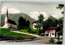 83700 W8185 Kreuth b Tegernsee Foto AK mit Kirche St. Leonhard und Leonhardstein Verlag Peter Triem