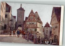W8803 Rothenburg ob der Tauber Hildenbrand Hans um 1910 - 25 Am Plönlein Novitas No. 1002 Farben Fotos Foto AK